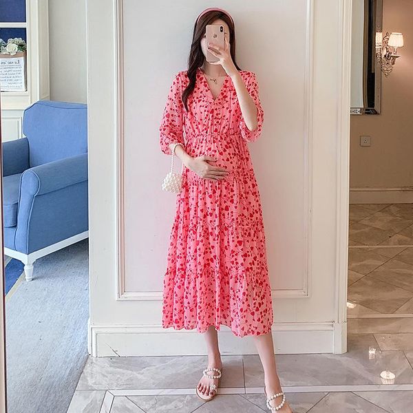 pregnant women clothes floral nursing dress summer chiffon mother casual short sleeve loose maternity dresses, White
pregnant women clothes floral nursing dress summer chiffon mother casual short sleeve loose maternity dresses, White