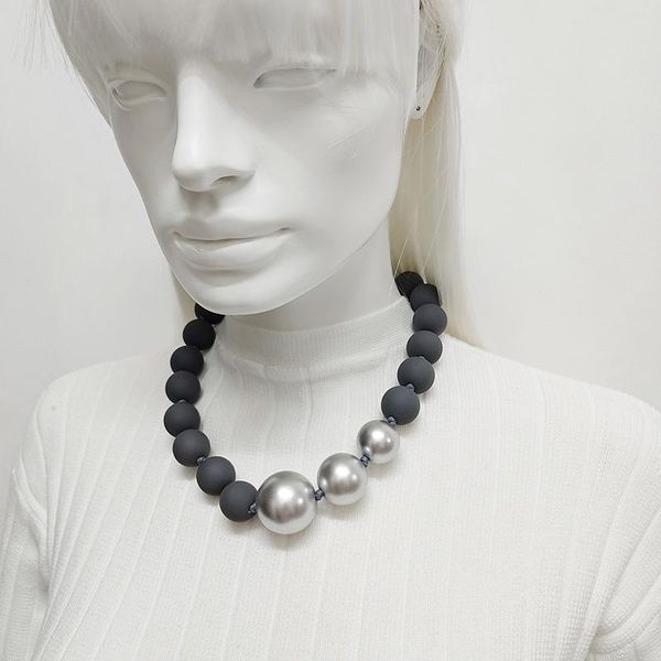 chokers dark grey resin beads necklaces vintage big bead statement necklace for women jewelry wholesale, Golden;silver
chokers dark grey resin beads necklaces vintage big bead statement necklace for women jewelry wholesale, Golden;silver