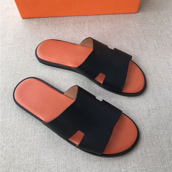 

2021 Classic comfort genuine leather slippers Men's summer Non slip flexible outsole sandals Multicolor optional outdoor designer slide slipper