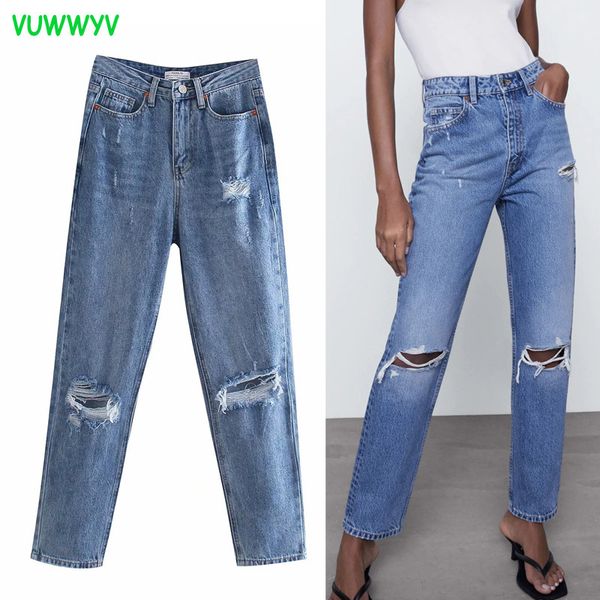 vuwwyv blue ripped high waist jeans for women spring summer fashion streetwear woman casual wide leg pants pockets 210430
vuwwyv blue ripped high waist jeans for women spring summer fashion streetwear woman casual wide leg pants pockets 210430
