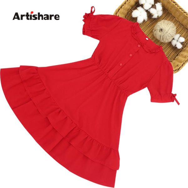 summer dresses for girls solid color girl party dress ruffles kids casual style children's clothing girl's, Red;yellow
summer dresses for girls solid color girl party dress ruffles kids casual style children's clothing girl's, Red;yellow