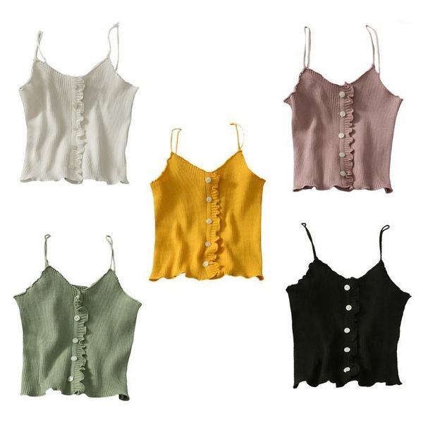 women's tanks & camis women spaghetti strap basic camisole v-neck button ribbed ruffles tank vest 67jf1, White
women's tanks & camis women spaghetti strap basic camisole v-neck button ribbed ruffles tank vest 67jf1, White