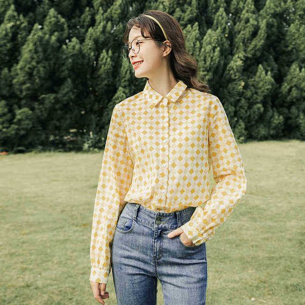 women's blouses & shirts blouses spring arrival fresh and artistic plaid long sleeve shirt hong kong style shiny young blouse 21d4, White
women's blouses & shirts blouses spring arrival fresh and artistic plaid long sleeve shirt hong kong style shiny young blouse 21d4, White