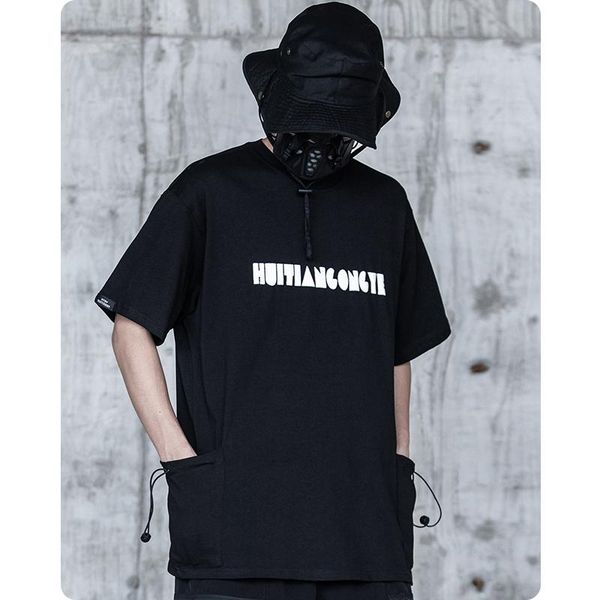 men's t-shirts summer short sleeve drawstring t-shirt clothes harajuku crew neck loose streetwear oversized chic gothic high street, White;black
men's t-shirts summer short sleeve drawstring t-shirt clothes harajuku crew neck loose streetwear oversized chic gothic high street, White;black