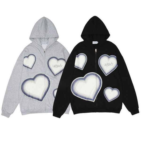 men's hoodies & sweatshirts hip hop harajuku sweatshirt streetwear zip-up hoodie heart print men women casual pullover autumn y2k hoode, Black
men's hoodies & sweatshirts hip hop harajuku sweatshirt streetwear zip-up hoodie heart print men women casual pullover autumn y2k hoode, Black