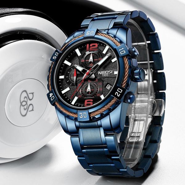 wristwatches nibosi mens watches waterproof blue quartz watch men sport stainless steel military clock male relogio, Slivery;brown
wristwatches nibosi mens watches waterproof blue quartz watch men sport stainless steel military clock male relogio, Slivery;brown