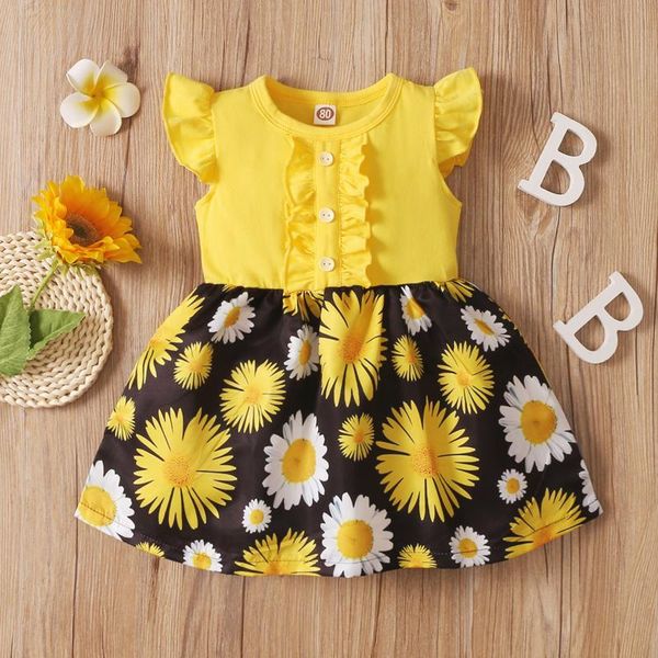 girl's dresses baby girls dress princess clothes sets sunflower print toddler kids sleeveless ruffles o-neck birthday party, Red;yellow
girl's dresses baby girls dress princess clothes sets sunflower print toddler kids sleeveless ruffles o-neck birthday party, Red;yellow