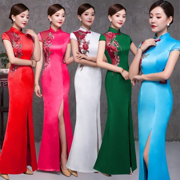 ethnic clothing embroider intimate vestidos improved qipao summer bodycon split classic chinese dress vintage button cheongsam elegant full, Red
ethnic clothing embroider intimate vestidos improved qipao summer bodycon split classic chinese dress vintage button cheongsam elegant full, Red