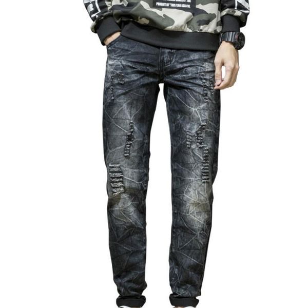 men's black jeans biker moto slim fit straight denim pants distressed trousers hip hop, Blue
men's black jeans biker moto slim fit straight denim pants distressed trousers hip hop, Blue
