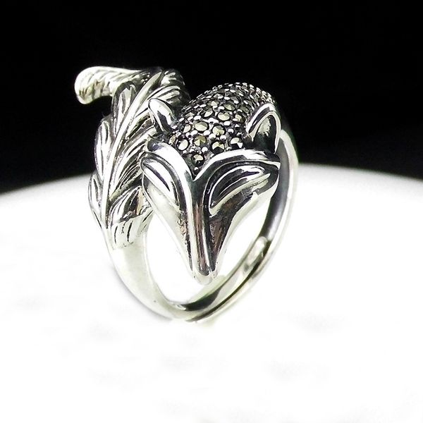longbaolong jewelry s925 silver national personalized fashion animal fox food ring women's new style, Black
longbaolong jewelry s925 silver national personalized fashion animal fox food ring women's new style, Black