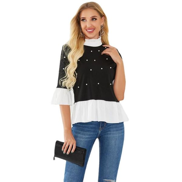 women's t-shirt summer for women 2021 patchwork casual shirt streetwear loose waist woman tshirts feminina ruffles folds short sleeve, White
women's t-shirt summer for women 2021 patchwork casual shirt streetwear loose waist woman tshirts feminina ruffles folds short sleeve, White