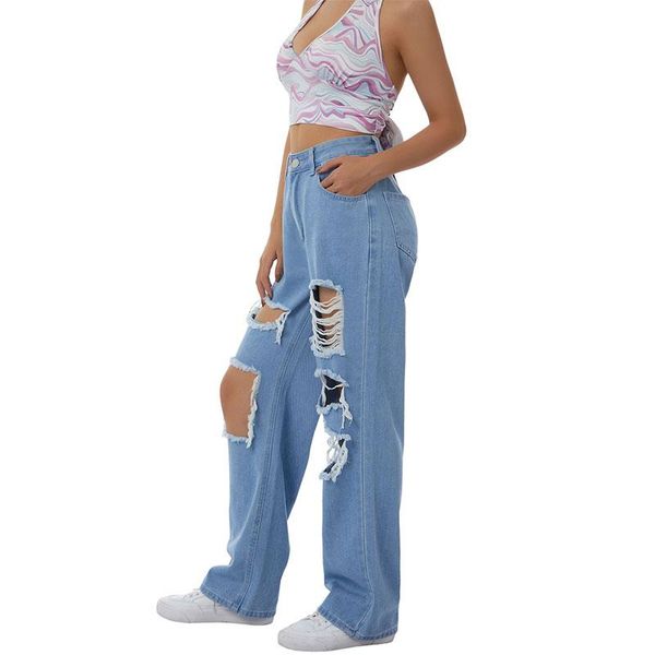 women's jeans women clothing trendy ripped solid color low-waist loose denim pants with pockets for ladies blue
women's jeans women clothing trendy ripped solid color low-waist loose denim pants with pockets for ladies blue