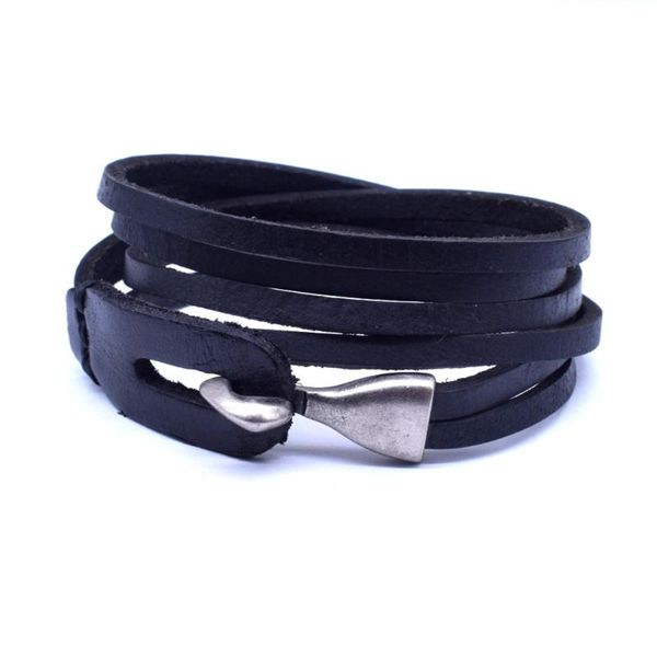 link, chain 2021 fashion alloy hook 60cm multi-layer genuine leather bracelet men vintage male jewelry wholesale pulseras hombre, Black
link, chain 2021 fashion alloy hook 60cm multi-layer genuine leather bracelet men vintage male jewelry wholesale pulseras hombre, Black
