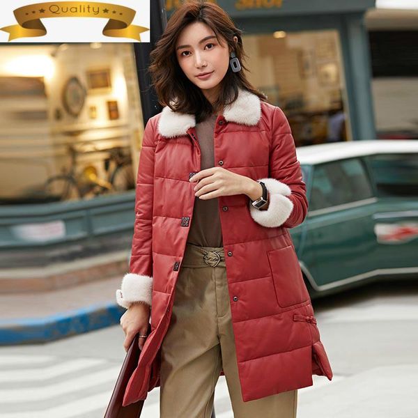 women's leather & faux 2021 genuine down jacket women collar winter sheepskin coat white duck real jackets kj3791, Black
women's leather & faux 2021 genuine down jacket women collar winter sheepskin coat white duck real jackets kj3791, Black