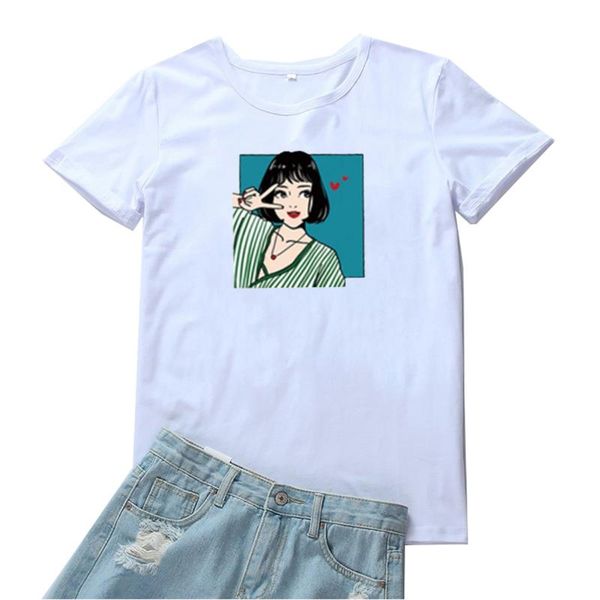 women's t-shirt aesthetic girl print women tshirt fashion anime pattern t shirt cute graphic tee casual t-shirts clothes, White
women's t-shirt aesthetic girl print women tshirt fashion anime pattern t shirt cute graphic tee casual t-shirts clothes, White
