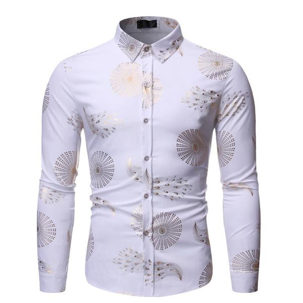 men's casual shirts white nightclub party floral bronzing men shirt slim fit long sleeve camisa masculina wedding mens dress, White;black
men's casual shirts white nightclub party floral bronzing men shirt slim fit long sleeve camisa masculina wedding mens dress, White;black