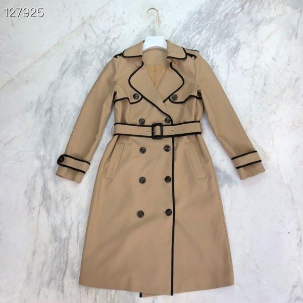 women's trench coats w1753 fashion women & jackets 2021 runway luxury european design party style clothing, Tan;black
women's trench coats w1753 fashion women & jackets 2021 runway luxury european design party style clothing, Tan;black