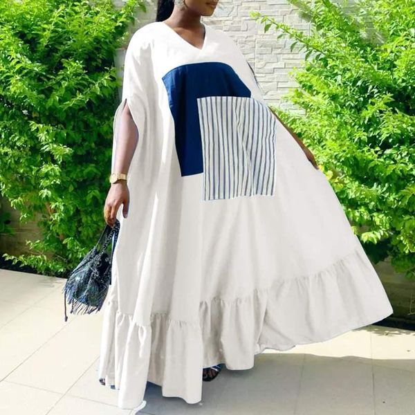 party dresses vonda women dress 2021 vintage patchwork maxi holiday beach sundress casual loose half sleeve vestidos oversized, White;black 
party dresses vonda women dress 2021 vintage patchwork maxi holiday beach sundress casual loose half sleeve vestidos oversized, White;black