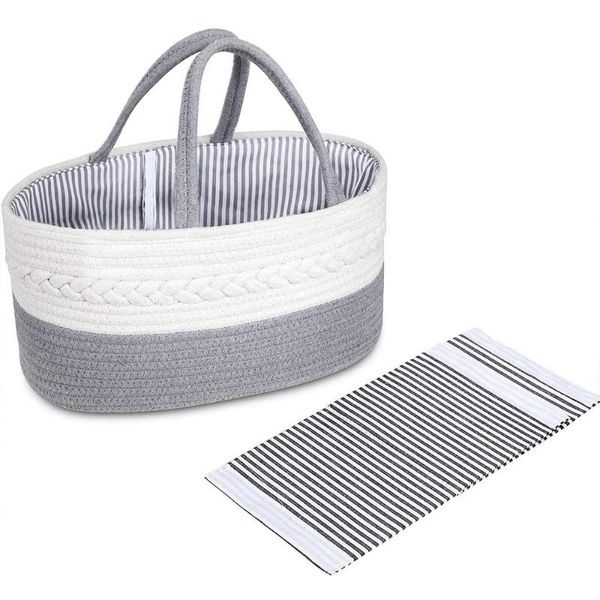 born registry gift nature cotton rope large capacity baby diaper nursery storage basket with handle bags
born registry gift nature cotton rope large capacity baby diaper nursery storage basket with handle bags