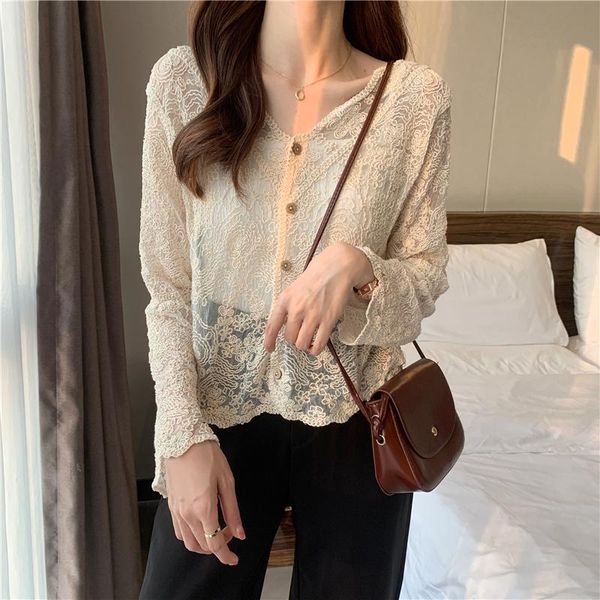women's blouses & shirts hzirip spring gentle crochet hollow long sleeve lace shirt 2021 ladies casual all-match fashion pure color v-n, White
women's blouses & shirts hzirip spring gentle crochet hollow long sleeve lace shirt 2021 ladies casual all-match fashion pure color v-n, White