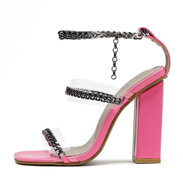 sandals pvc jelly open toe thick high heels retro women transparent square 10cm metal decoration shoes, Black
sandals pvc jelly open toe thick high heels retro women transparent square 10cm metal decoration shoes, Black