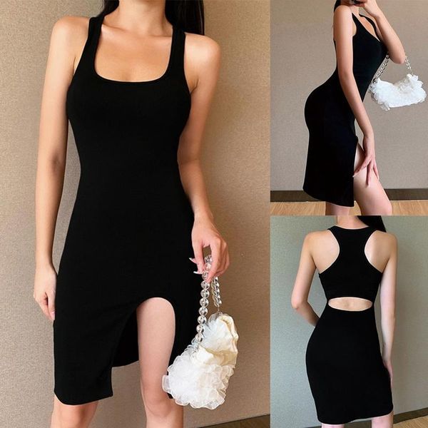 casual dresses o neck spaghetti belt stretch midi skirt women slim fit side split dress summer vestido bodycon cami, Black;gray
casual dresses o neck spaghetti belt stretch midi skirt women slim fit side split dress summer vestido bodycon cami, Black;gray