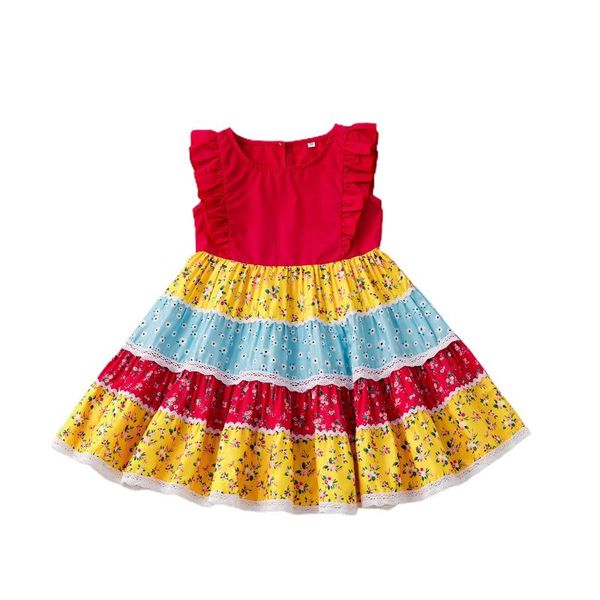 girl's dresses children floral print princess dress, girls sleeveless o-neck high waist a-line sundress, Red;yellow
girl's dresses children floral print princess dress, girls sleeveless o-neck high waist a-line sundress, Red;yellow