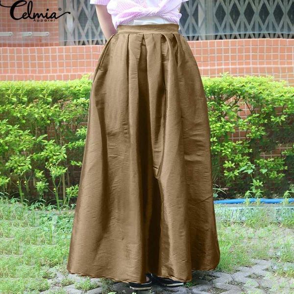 plus size vintage maxi skirts celmia women casual high elastic waist satin skirt fashion solid pleated party elegant work, Black
plus size vintage maxi skirts celmia women casual high elastic waist satin skirt fashion solid pleated party elegant work, Black
