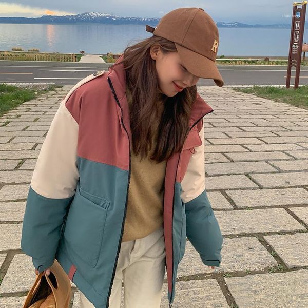 women's down & parkas fashion coat women padded warm 2021 winter color matching harajuku jacket tooling pocket overcoats, Black
women's down & parkas fashion coat women padded warm 2021 winter color matching harajuku jacket tooling pocket overcoats, Black