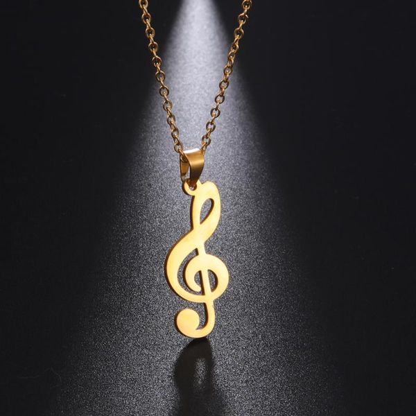 pendant necklaces fishhook music score note treble musical symbol g clef necklace rose gold color stainless steel bohemia gift for woman jew, Silver
pendant necklaces fishhook music score note treble musical symbol g clef necklace rose gold color stainless steel bohemia gift for woman jew, Silver
