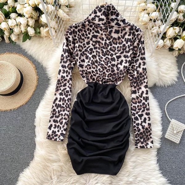 casual dresses v-neck elastic ruched leopard pattern dress retro patchwork long sleeve sheath fashion mini, Black;gray
casual dresses v-neck elastic ruched leopard pattern dress retro patchwork long sleeve sheath fashion mini, Black;gray