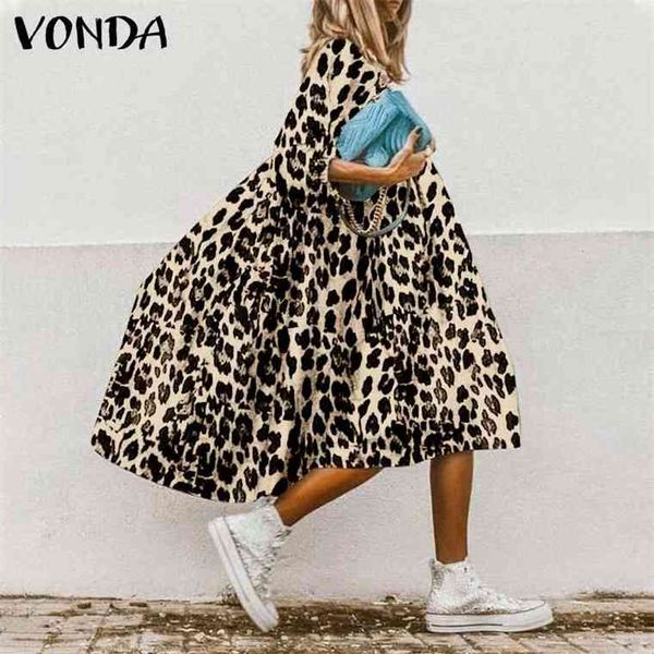 women dress vintage leopard printed dresses vonda 2021 casual o neck long sleeve robe bohemian vestidos femme, Black;gray
women dress vintage leopard printed dresses vonda 2021 casual o neck long sleeve robe bohemian vestidos femme, Black;gray