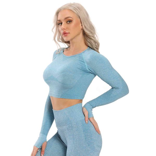 seamless yoga long sleeve workout for women fitness crop short active sportswear women's shirt gym clothing, Gray
seamless yoga long sleeve workout for women fitness crop short active sportswear women's shirt gym clothing, Gray
