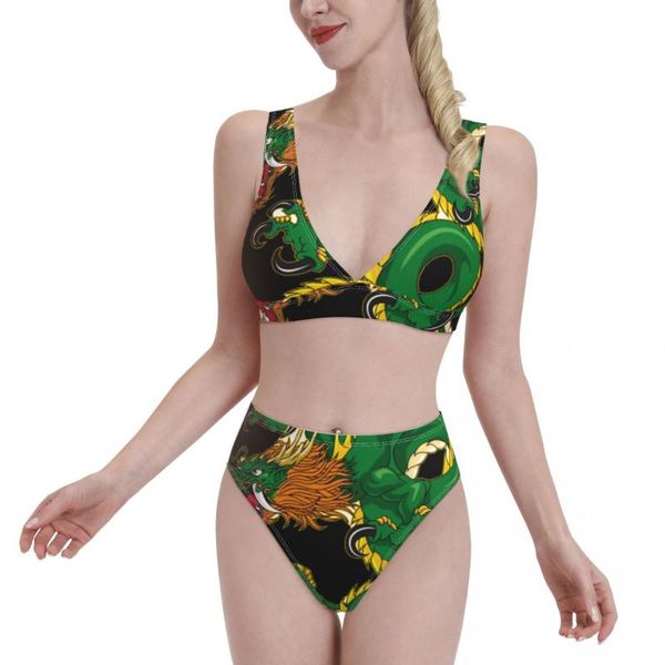 women's swimwear bikini chinese dragon ed hardies 2021 women swimsuit high waist 2 piece woman set art beach wear, White;black
women's swimwear bikini chinese dragon ed hardies 2021 women swimsuit high waist 2 piece woman set art beach wear, White;black