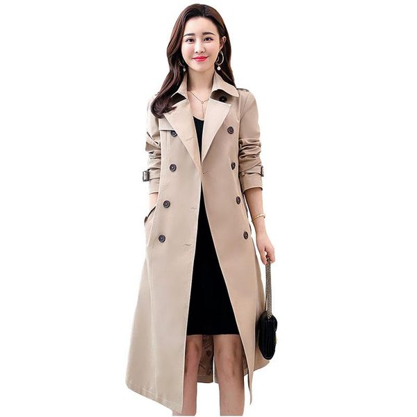 women's trench coats 2021 windbreaker spring autumn korean medium-length slim fashion casual over-the-knee overcoat, Tan;black
women's trench coats 2021 windbreaker spring autumn korean medium-length slim fashion casual over-the-knee overcoat, Tan;black