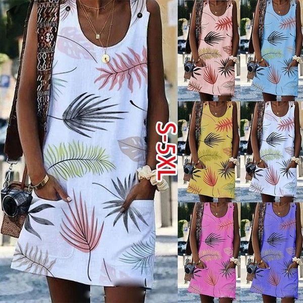 2021 women's sleeveless printed flower style casual floral mini dress plus size, Black
2021 women's sleeveless printed flower style casual floral mini dress plus size, Black
