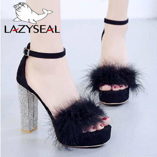 lazyseal high heels fur ladies sandals women pumps shoes summer leisure footwear woman buckle strap gladiator female dress, Black
lazyseal high heels fur ladies sandals women pumps shoes summer leisure footwear woman buckle strap gladiator female dress, Black