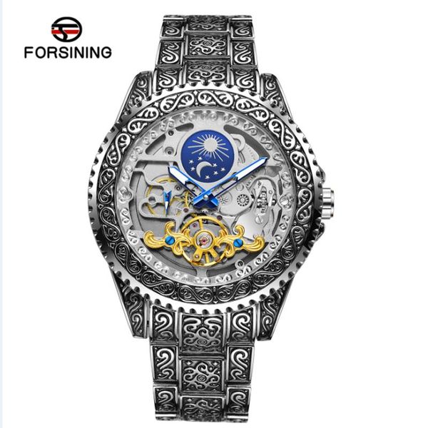 wristwatches forsining tourbillon watch for men mechanical skeleton mens watches engraved vintage moon phase steel strap, Slivery;brown
wristwatches forsining tourbillon watch for men mechanical skeleton mens watches engraved vintage moon phase steel strap, Slivery;brown