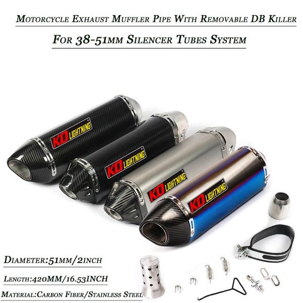 38-51mm head vent tubes motorcycle carbon fiber stainless exhaust muffler pipe with removable db killer refit system
38-51mm head vent tubes motorcycle carbon fiber stainless exhaust muffler pipe with removable db killer refit system