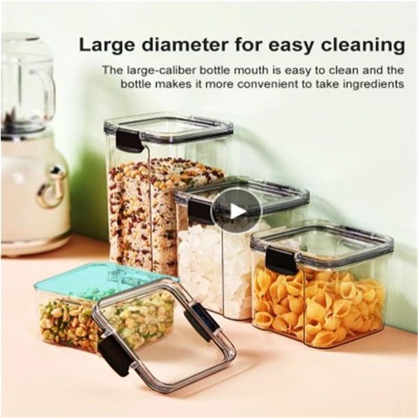 square storage container box plastic candy fruit basket grain transparent sealed jar multi-capacity kitchen utensils bottles & jars 
square storage container box plastic candy fruit basket grain transparent sealed jar multi-capacity kitchen utensils bottles & jars