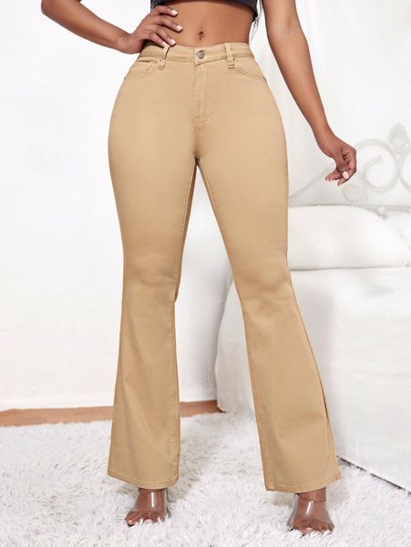 sxy solid flare leg jeans p4yc#, Blue