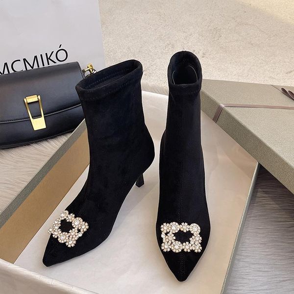 boots classic snowflake decorative leather women's short fashion stretch botas de invierno para mujer, Black
boots classic snowflake decorative leather women's short fashion stretch botas de invierno para mujer, Black