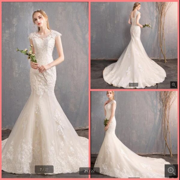 2021 robe de mariage white tulle mermaid wedding dress cap sleeve modest lace appliques beaded fashion bridal gowns court train corset styli
2021 robe de mariage white tulle mermaid wedding dress cap sleeve modest lace appliques beaded fashion bridal gowns court train corset styli