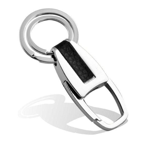 keychains men's classic leather keychain double ring car business creative pendant waist hanging key holder, Silver
keychains men's classic leather keychain double ring car business creative pendant waist hanging key holder, Silver