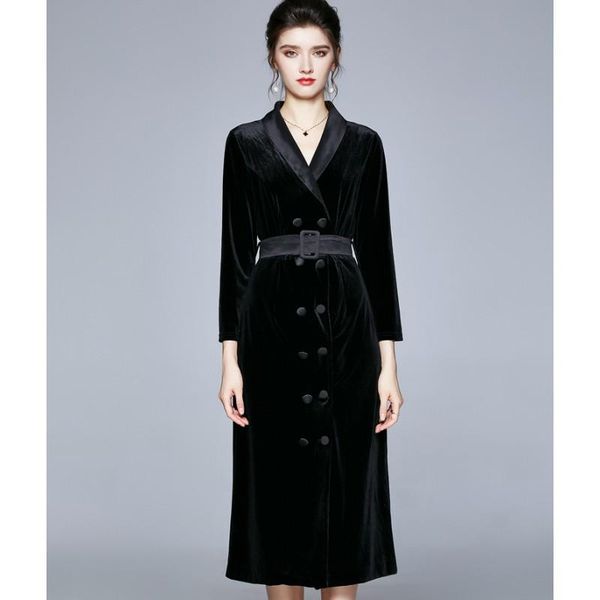 casual dresses elegant black leopard velvet fall winter women 2021 vintage double breasted long sleeve v neck office party sheath, Black;gray
casual dresses elegant black leopard velvet fall winter women 2021 vintage double breasted long sleeve v neck office party sheath, Black;gray