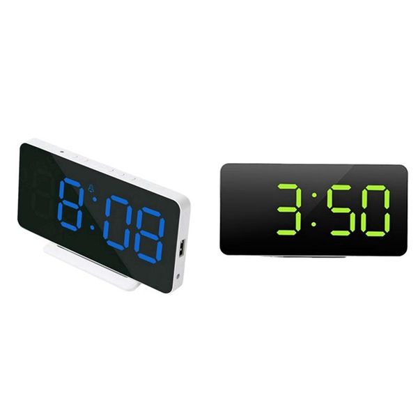other clocks & accessories 2set digital desk alarm clock mirror date temperature led display,usb port,bedside table snooze clocks,blue green
other clocks & accessories 2set digital desk alarm clock mirror date temperature led display,usb port,bedside table snooze clocks,blue green
