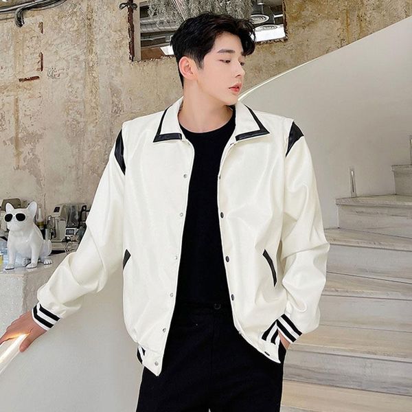 men's jackets man streetwear vintage short leather coat overcoat men wide shoulder black and white loose casual jacket, Black;brown
men's jackets man streetwear vintage short leather coat overcoat men wide shoulder black and white loose casual jacket, Black;brown
