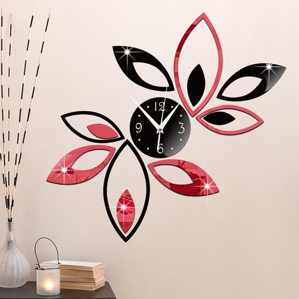 wall clocks 3d large clock diy number mirror sticker modern home office decor art decal