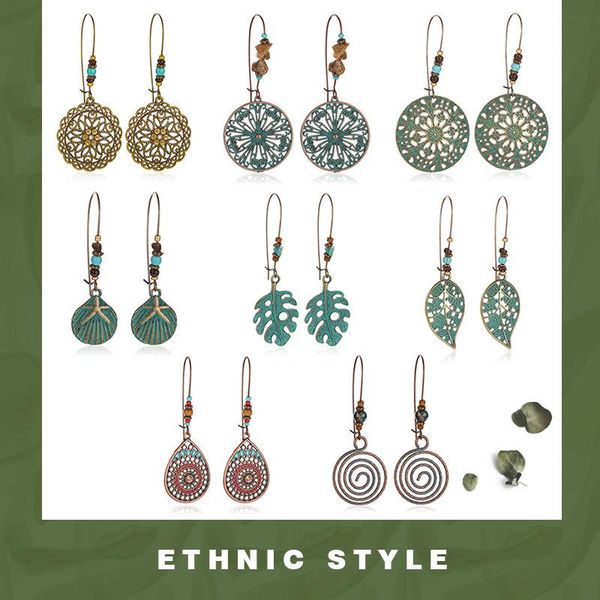 dangle & chandelier qw ethnic fashion earrings ancient bronze metal exaggerated carved bohemian retro green plant, Silver
dangle & chandelier qw ethnic fashion earrings ancient bronze metal exaggerated carved bohemian retro green plant, Silver