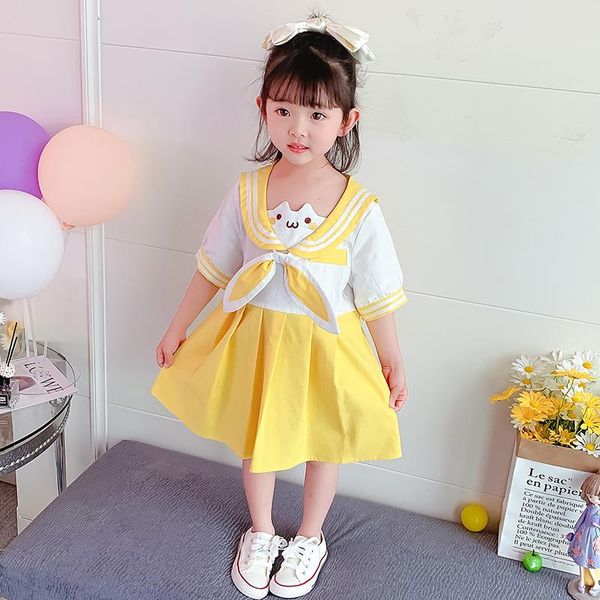 pattern girls summer dresses for 0-7 years short sleeve sailor collar children's clothing baby kids casual clothes girl's, Red;yellow
pattern girls summer dresses for 0-7 years short sleeve sailor collar children's clothing baby kids casual clothes girl's, Red;yellow